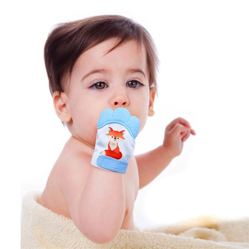 Silicone Teether Baby Pacifier Glove Teething Chewable Newborn Nursing