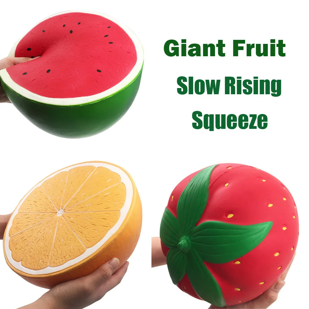 

Jumbo Squishy Squish Super Giant Soft Watermelon Orange Strawberry Peach Slow Rising Stress Relief Toy Squeeze Fun Kids Toys New