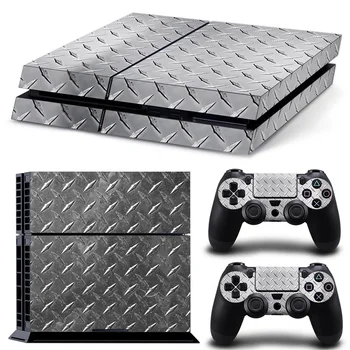 

Free drop shipping grey and for silver color for Sony PS4 Console + 2PCS Controllers Skin Sticker #TN-P4-10357