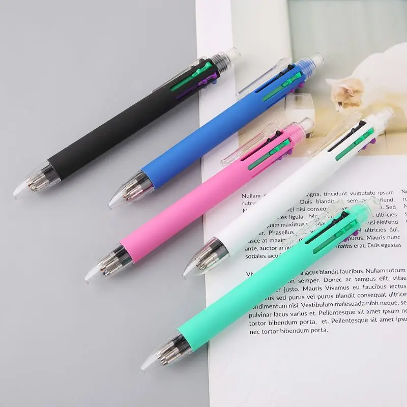 

0.7mm 5 Colors In One Retractable Ballpoint Pens Mechanical Pencil Smooth Writing Tip Note Taking School Stationery Office Suppl
