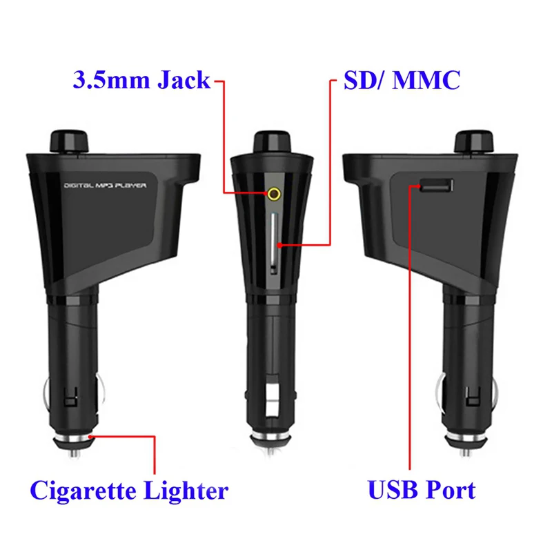 Car Styling Car Kit MP3 Player Wireless FM Transmitter Modulator Radio Adapter USB SD LCD MMC U-disk +Remote Car Music Player