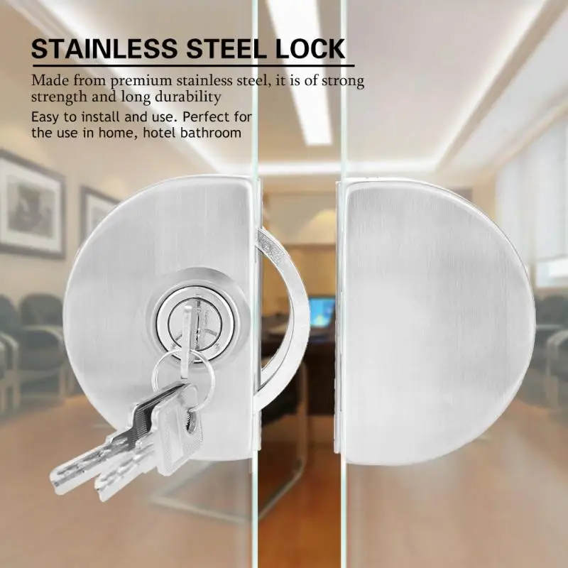 Stainless Steel Glass Door Lock Suit For 10 12mm Door Lock With