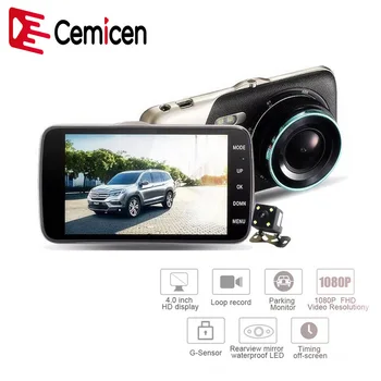 

Cemicen Car DVR Camera Dual Lens IPS 4.0" Full HD 1080P Video Rearview Recorder Registrator Night Vision Car Camcorder Dash Cam