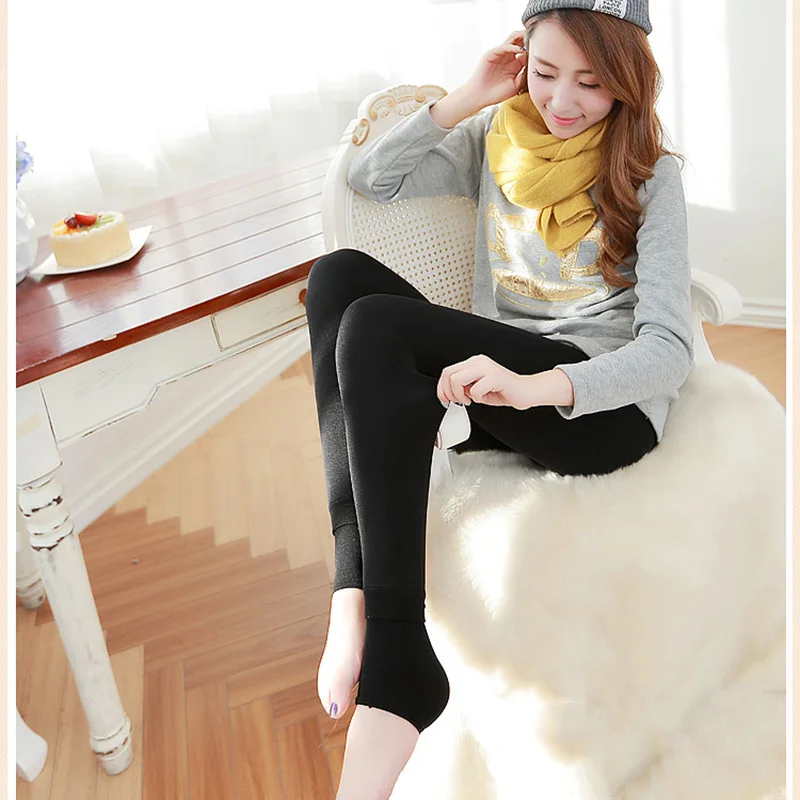 fabletics leggings Autumn Winter Fashion Explosion Model Plus Thick Velvet Warm Seamlessly Integrated Inverted Cashmere Leggings Warm Pants workout leggings