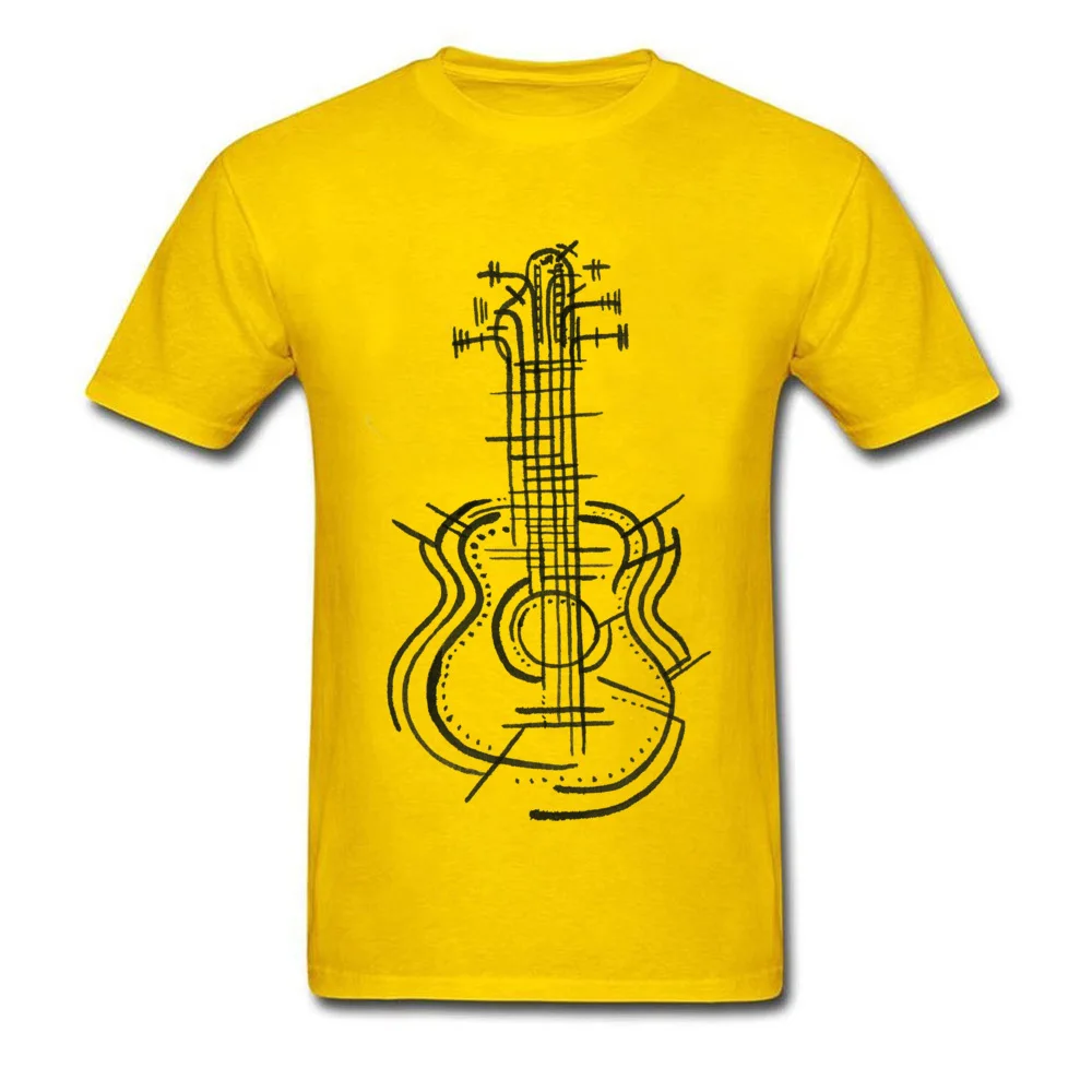 Men T Shirts Guitar Vibes Design Tops & Tees Pure Cotton O-Neck Short Sleeve Summer T Shirts Summer Free Shipping Guitar Vibes yellow