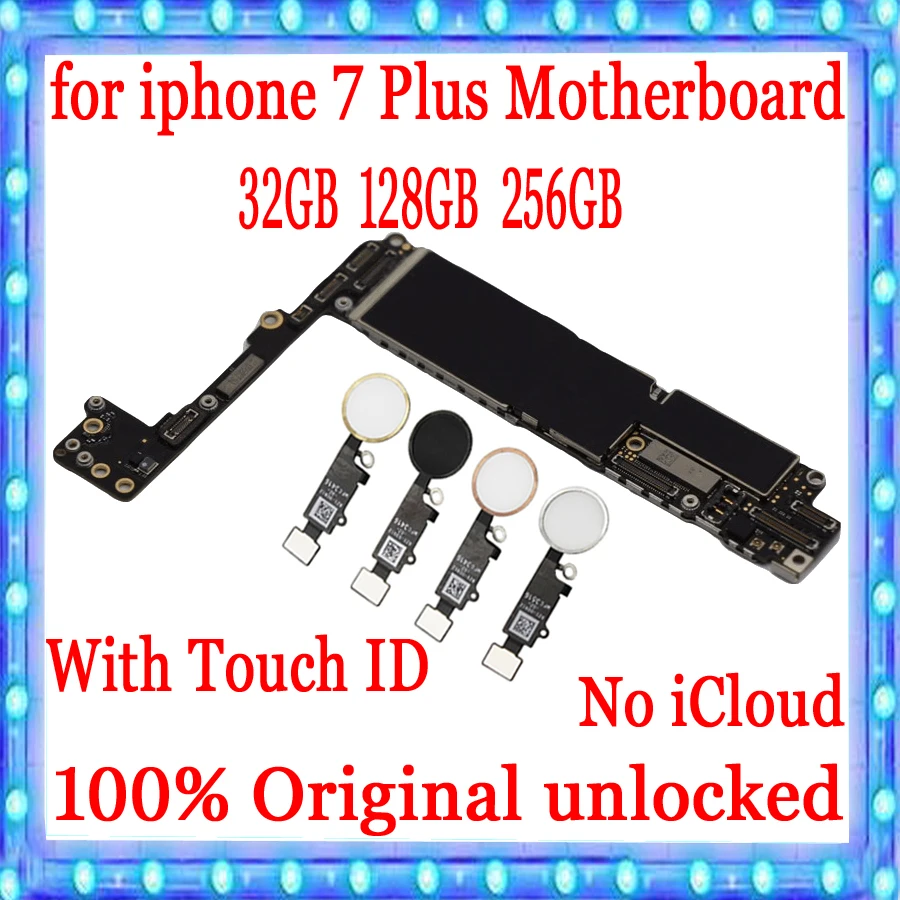 Заводская разблокированная материнская плата для iphone 7 Plus с Touch ID 100% оригинал P