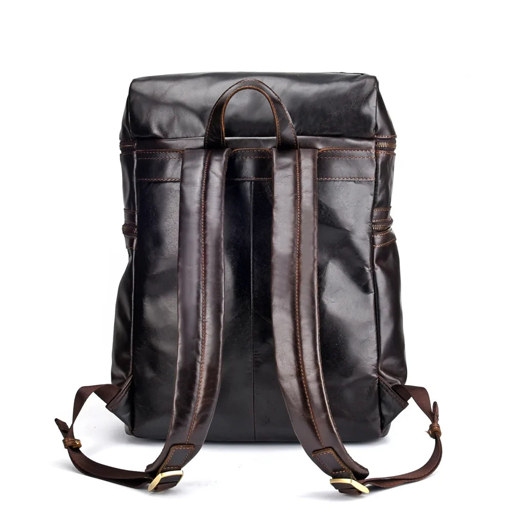Wachs Kapazität Camping Freizeit Hohe Weichen Große Männer Tasche Neueste Reise Öl Mann Rucksack Daypack Vintage Dark Computer Leder Coffee Qualität EAwxw47XqS