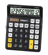 Truly 873-12 office computer transparent crystal buttons calculator