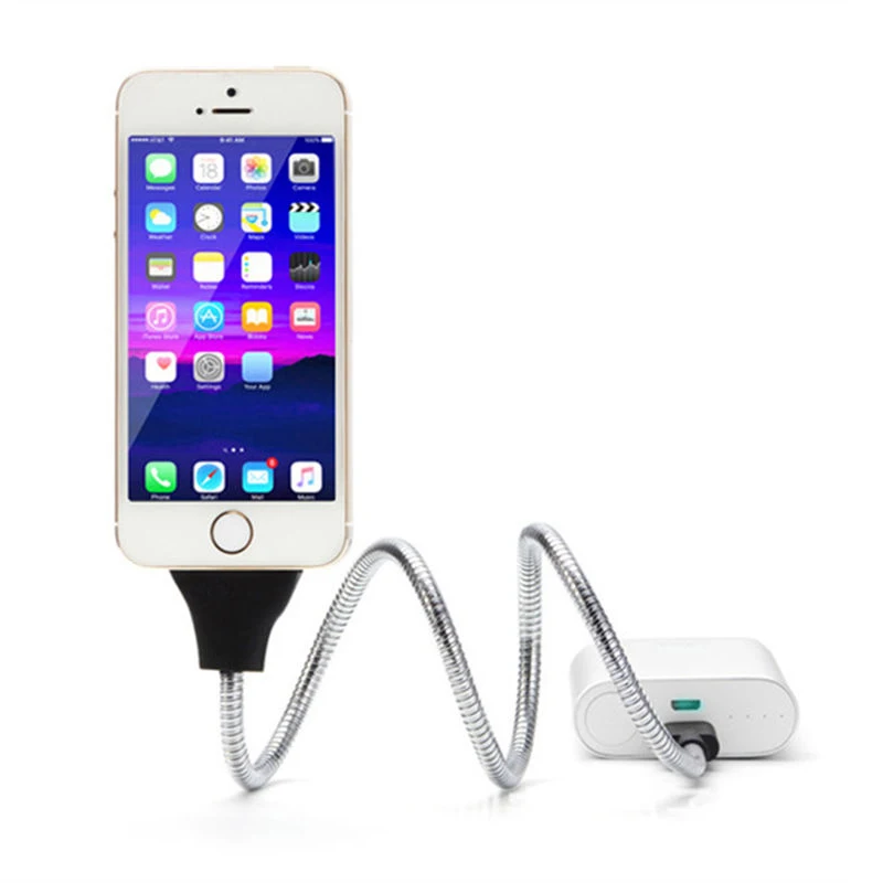 

Phone Charger Palm Bracket Holder Flexible Stand UP USB Charging Data Cable For iPhone Android Smartphones