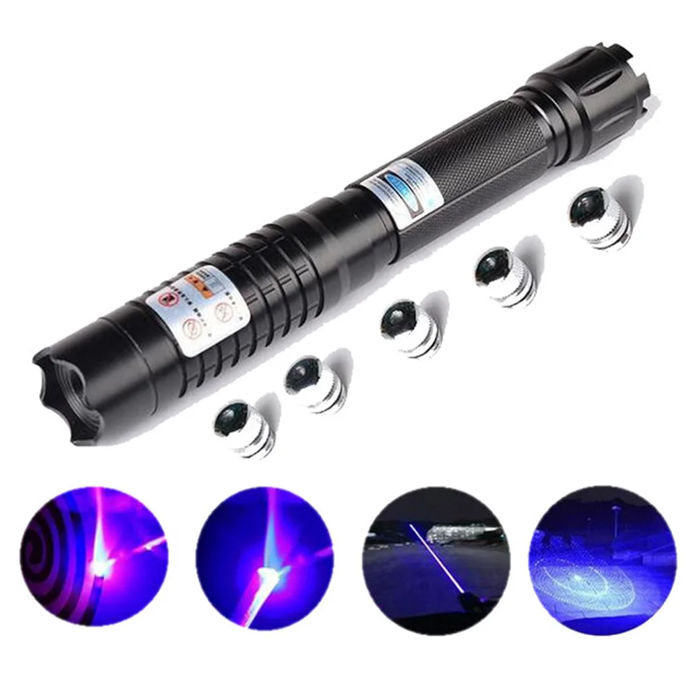 Самый мощный сжигающий Лазерный фонарь 445нм 10000 м Фокусируемый синий лазер указки