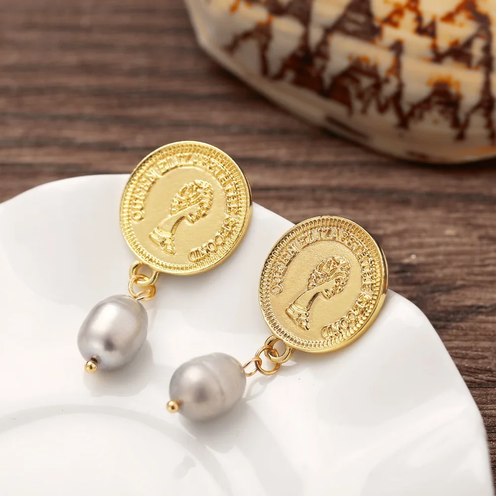Yobest новые жемчужные серьги-капли с принтом Аватара для женщин Brincos длинные геометрические свисающие серьги золотые женские винтажные ювелирные изделия подарок