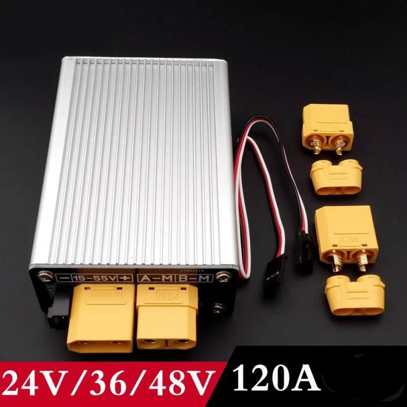 

1PCS High Pressure 10V-60V Bilateral Brush ESC 120A 3S-13S Dual-way Bidirectional Electric Speed Controller for RC Model Car