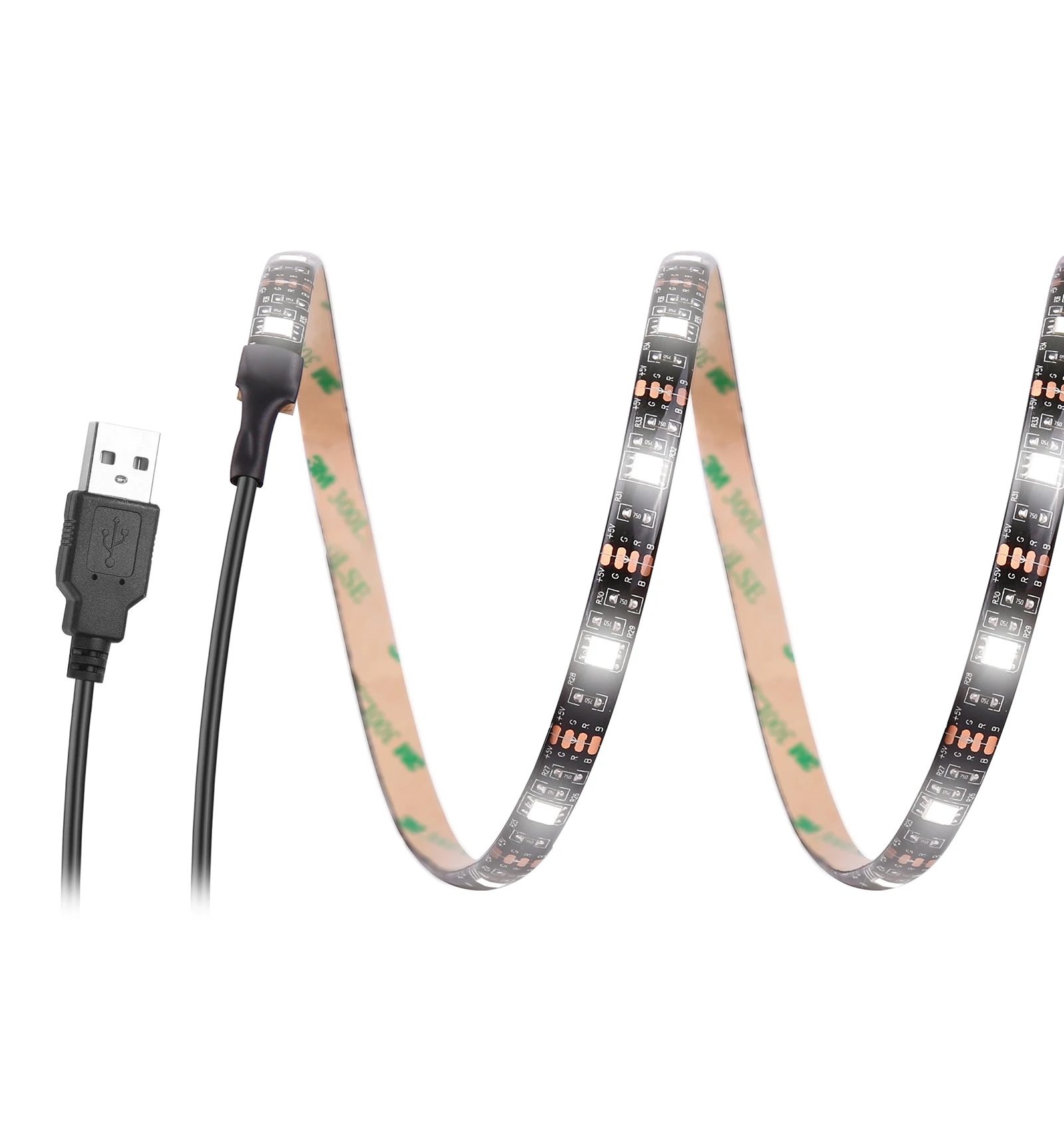 Гибкая Светодиодные ленты USB теплые/холодный белый SMD 5050 свет Водонепроницаемый