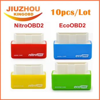 

10 Pcs/Lot Nitroobd2 Ecoobd2 Plug & Drive OBD2 Performance Chip Tuning Box For Benzine Gasoline Cars Nitro OBD2 Plug More Power