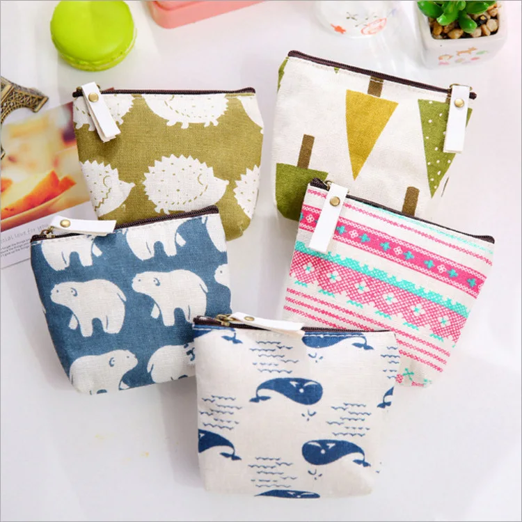 

Small Mini Trees Forest Fish Kawaii Cute Pencil Case Carrying Coin Bags Canvas Pouch Wallet Stationery