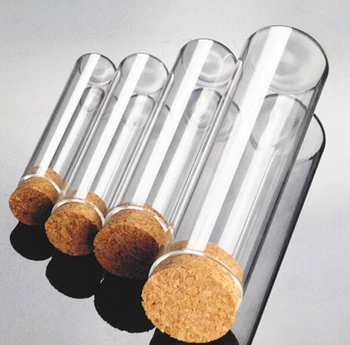 

Free shipping clear flat bottom glass test tube with cork OD20*L80