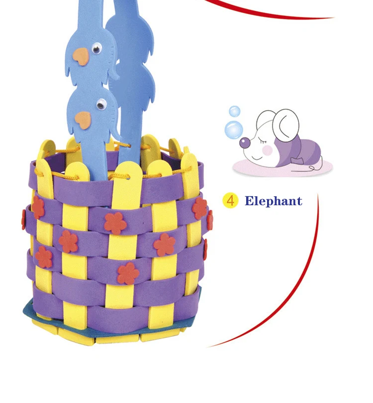 DIY Аппликация корзина дети ручной работы Нетканые Мягкие EVA мультфильм животных Цветок ведро в винтажном стиле Art Craft подарок 1 шт. DOLLRYGA