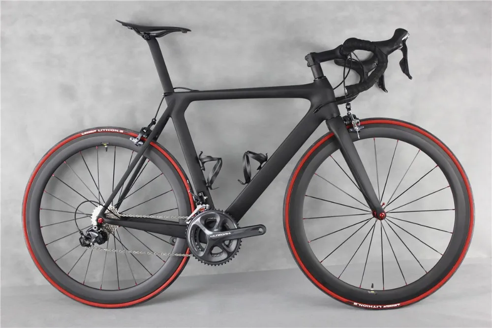 Discount ICAN Full Carbon AERO V-brake Road Complete Bike with Ultegra 6800 22 speeds groupset only 7.36kg around with 700C wheelset 0