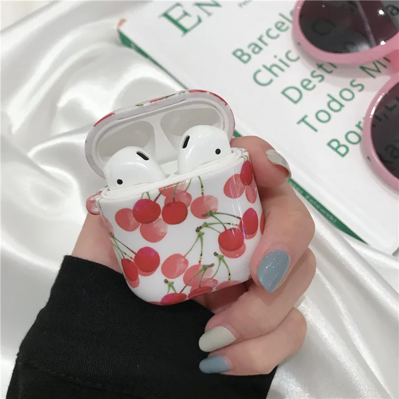 iToncs Case for Original Apple Airpods Cherry Cute Cover 2 1 Accessories Earphone Air Pods Box Coque |