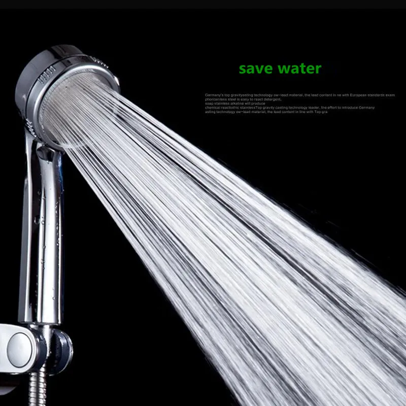 

1PC Pressurized Nozzle Shower Head ABS Bathroom Accessories High Pressure Water Saving Rainfall Chrome Handheld Shower Head