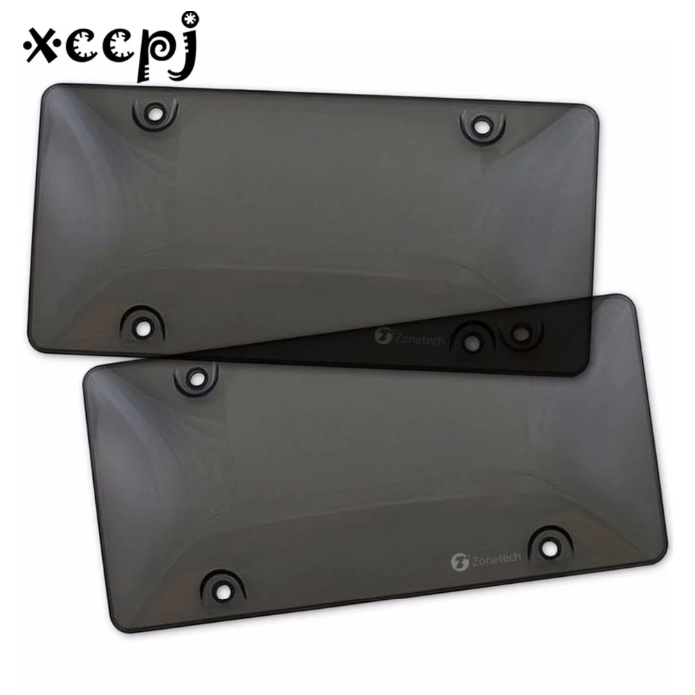 

Clear Smoked License Plate Cover Frame Shields - 2-Pack Novelty/License Plate Clear Smoked Bubble Shields