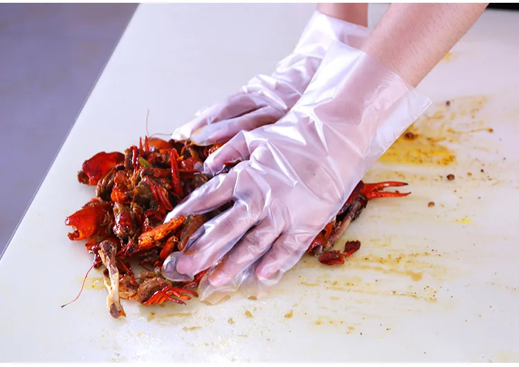 100pcslot Disposable Gloves Thick Food Grade TPE Plastic Protective Gloves for Home Family kitchen Catering industry Working (11)