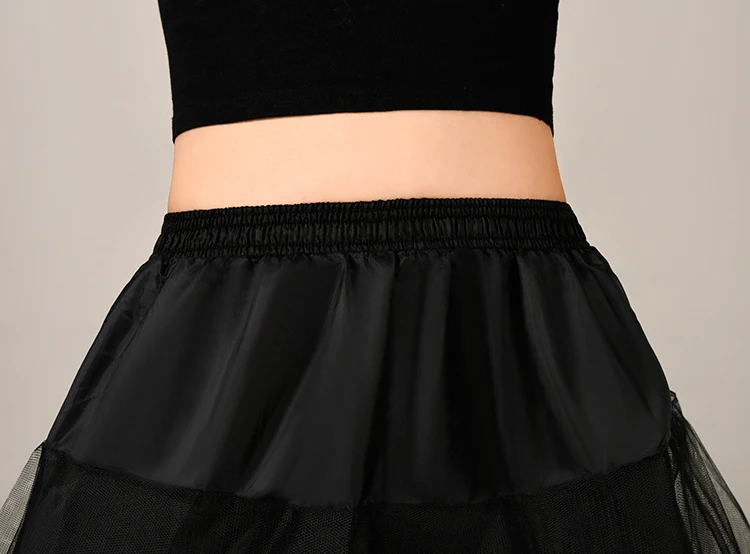 Saias de Tule Underskirt para o Vestido de Casamento para Mulheres Nova Saia Longa Três Camadas Branco - Preto 2020 9 Três Camadas Underskirt Para O Vestido de