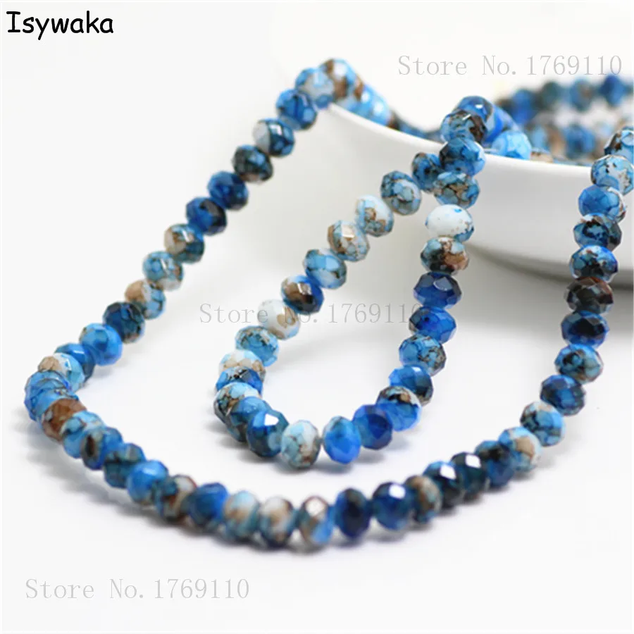 

Isywaka Fashion 4x6mm 50pcs Rondelle Austria faceted Crystal Glass Beads Loose Spacer Round Beads for Jewelry Making No.65R6