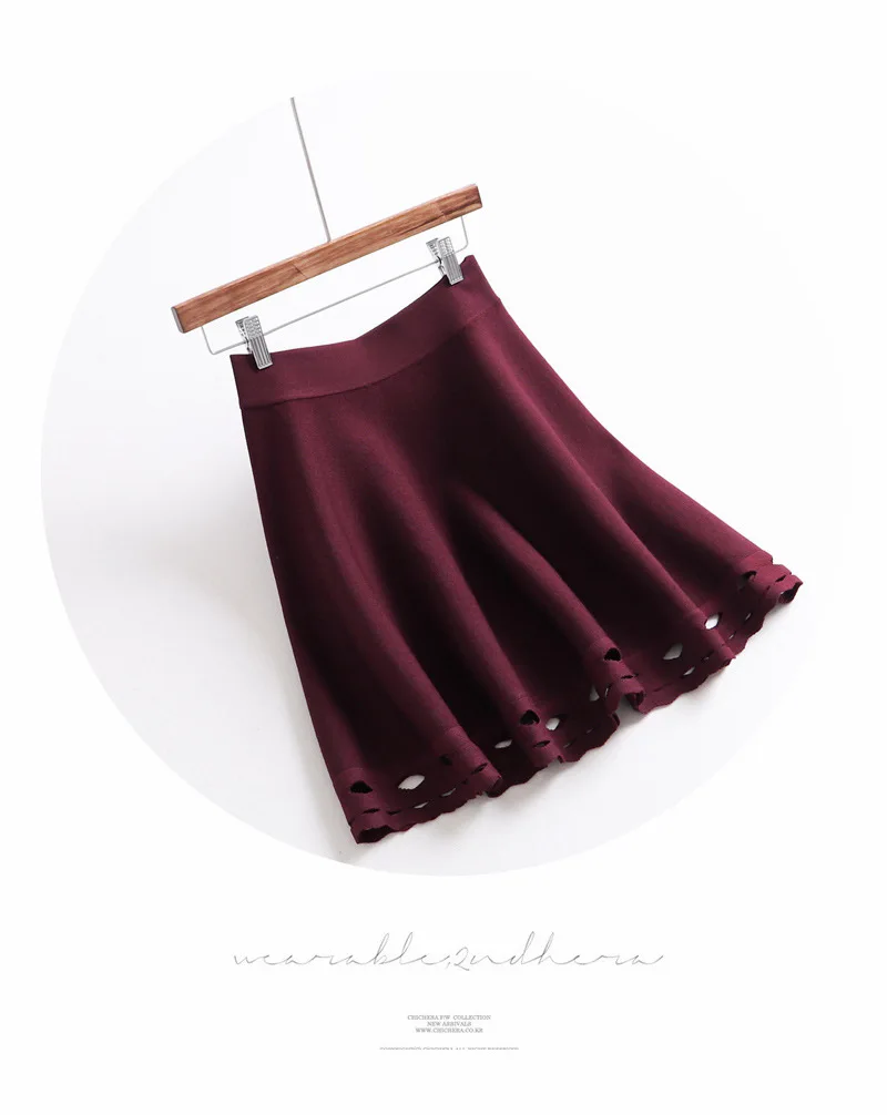 Stretch Vintage Señoras Alta Las Caqui Punto Desgaste Rojo caqui De Vino Negro Trabajo Mujeres Negro Paraguas Gtgyff Out Saias Hollow Para borgoña Cintura Falda Faldas 6W4qYayTwy