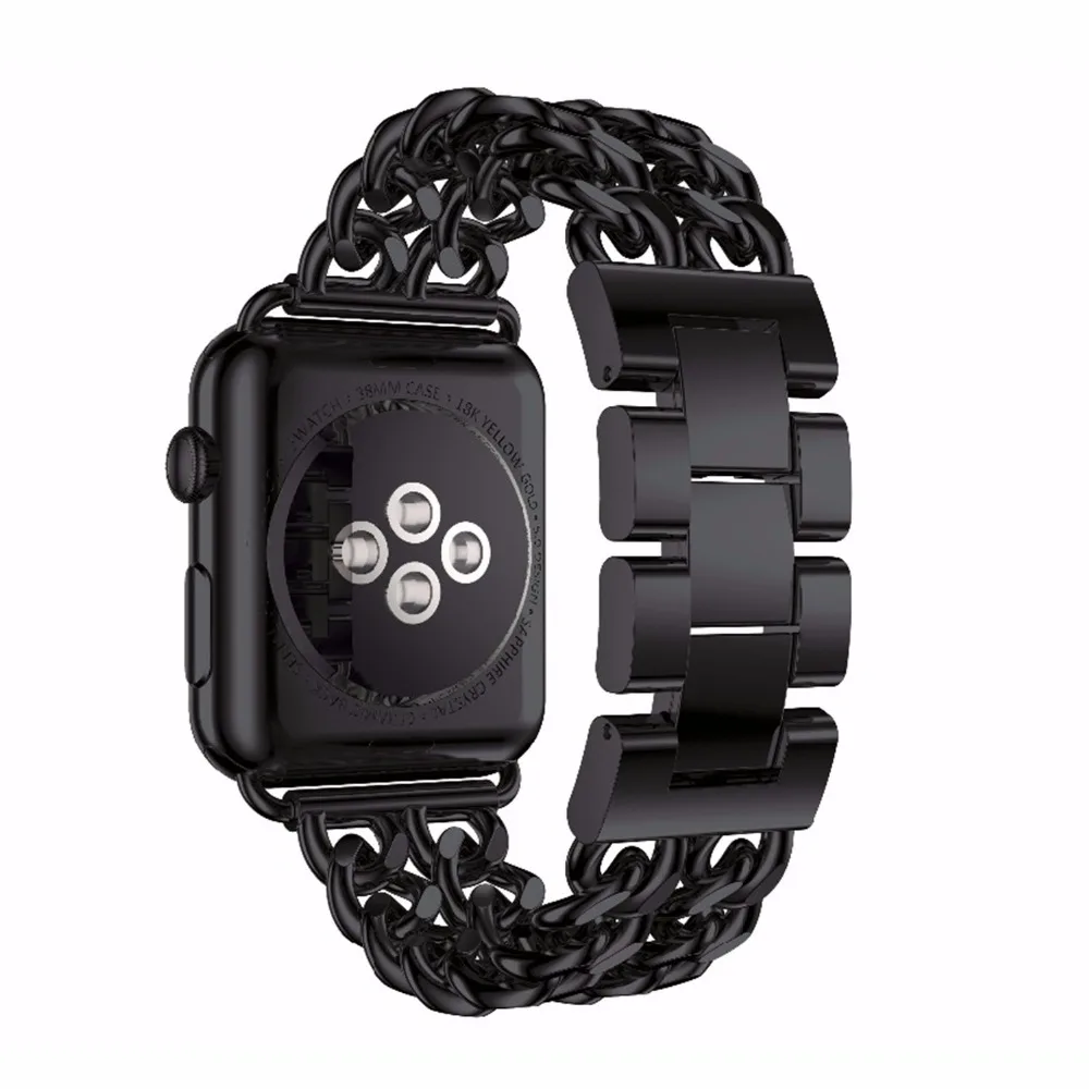 Хохлатая Нержавеющая сталь ремешок для Apple Watch series 4 группа 44 мм 40 iWatch 3 2 1 42 мм/38 ссылка браслет наручные часы ремень