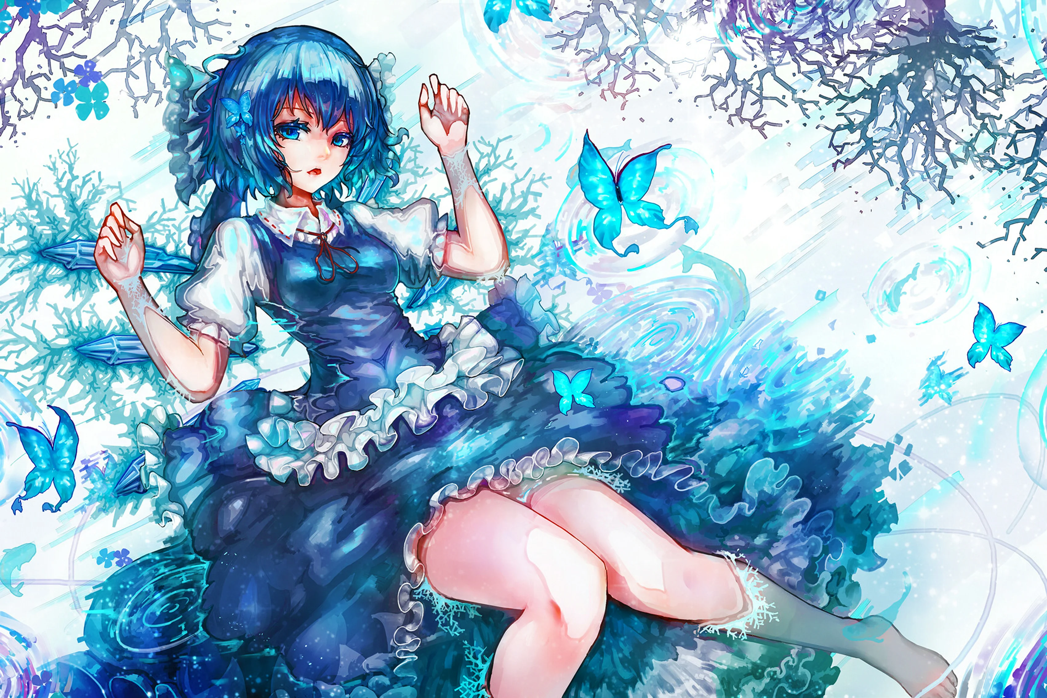 Украшение для дома цветы художественная ветвь аниме kiyomasa ren touhou Вода Девушка