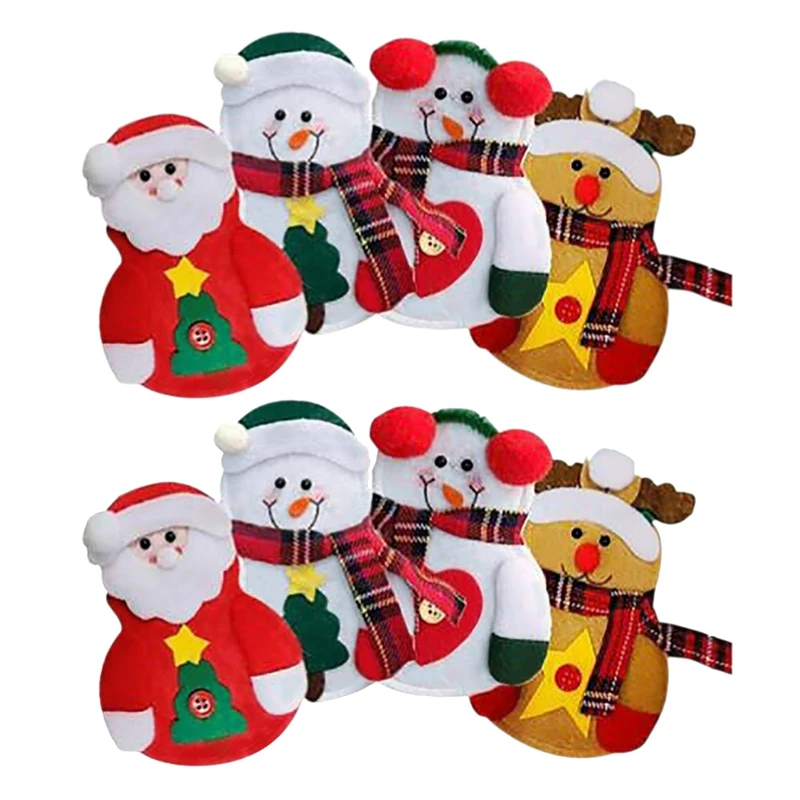 

8pcs Cutlery Holder Snowman / Santa Clause / Elk Christmas Cutlery Holder Pocket Christmas Knifeware Tableware Tableware