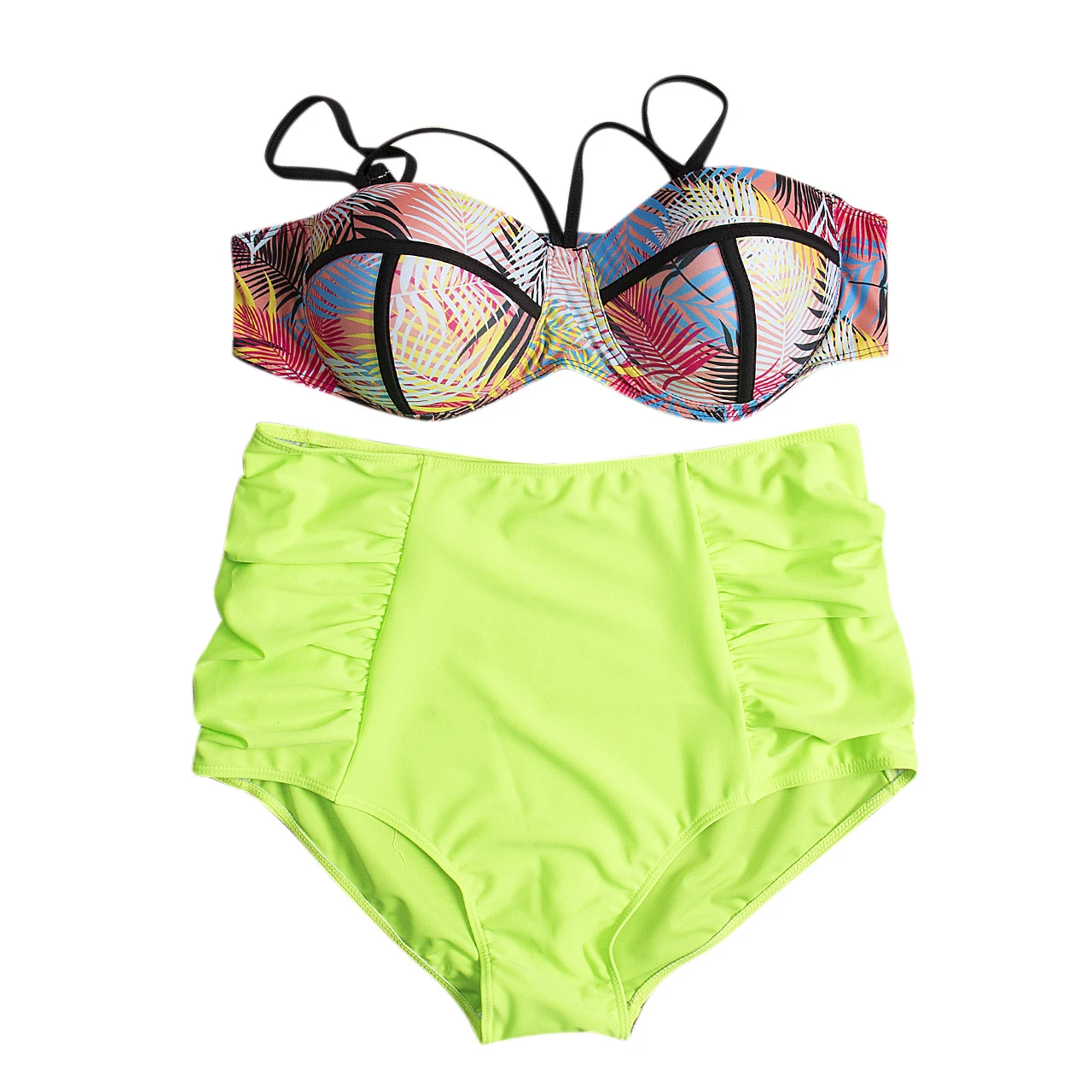 

Plus Size Swimsuit 2017 Summer Swimwear Women Oversize Push-up Bra Swimsuit Bikini Set Swimwear High Waist Bathing Suit