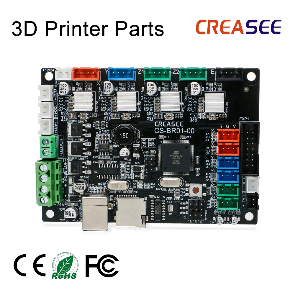 

Free Shipping CREASEE CS10S Control Board with ARM CPU 1.1V Control Board Open Source Smoothieboard for 3D Printer Parts