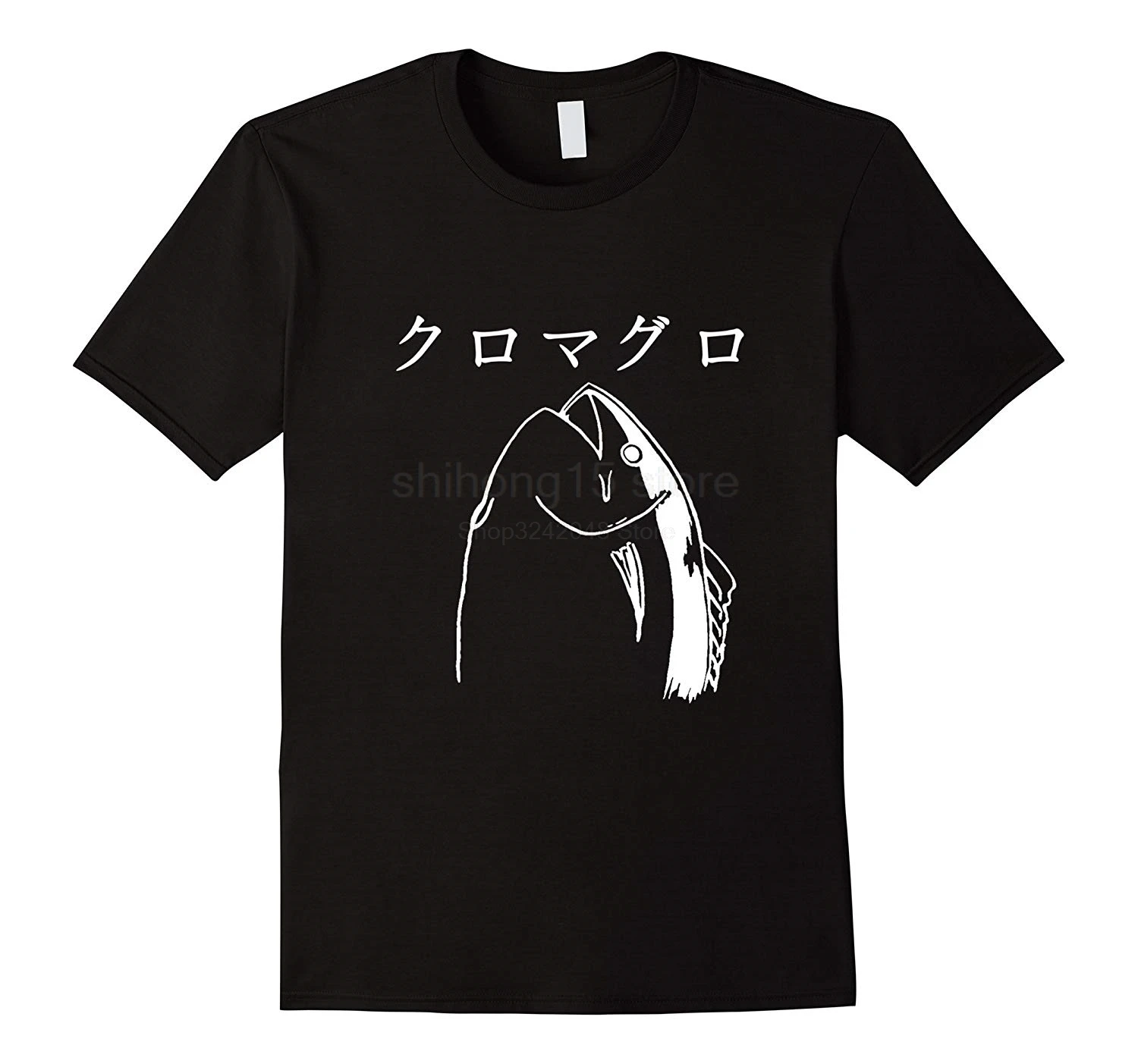 Японский тунец рыбы Harajuku Vaporwave Рубашка летняя модная мужская футболка с коротким