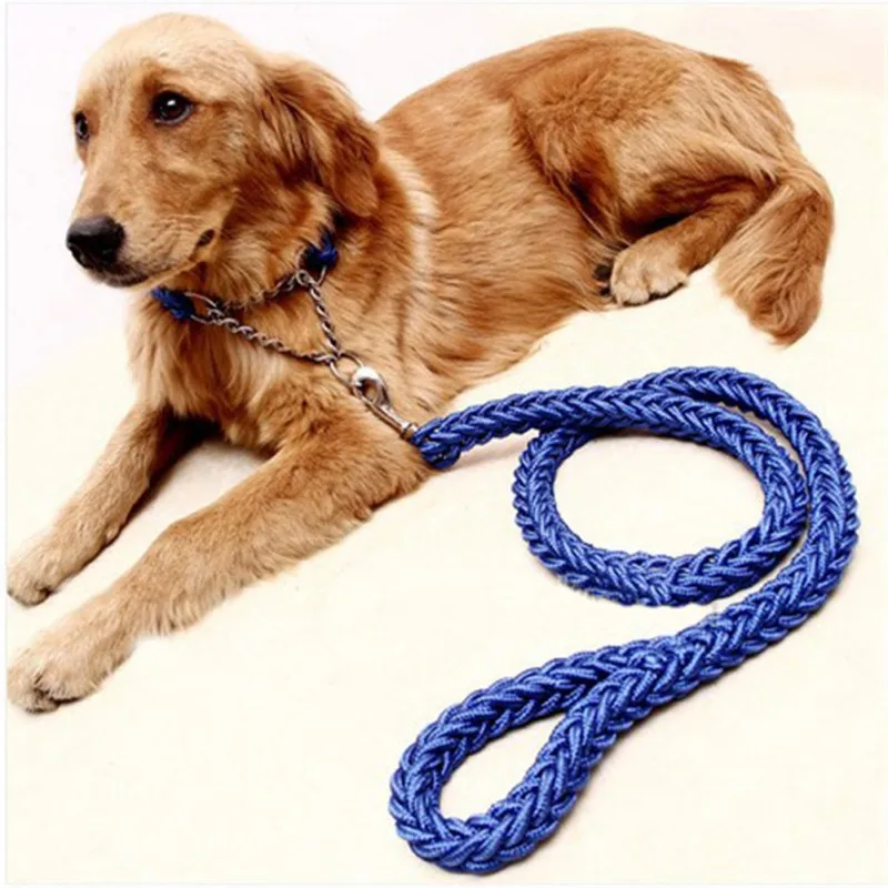 Pet Dog Leash Collars Harnesses Color Eight strand Leads Rope Nylon Braided Leash For Medium