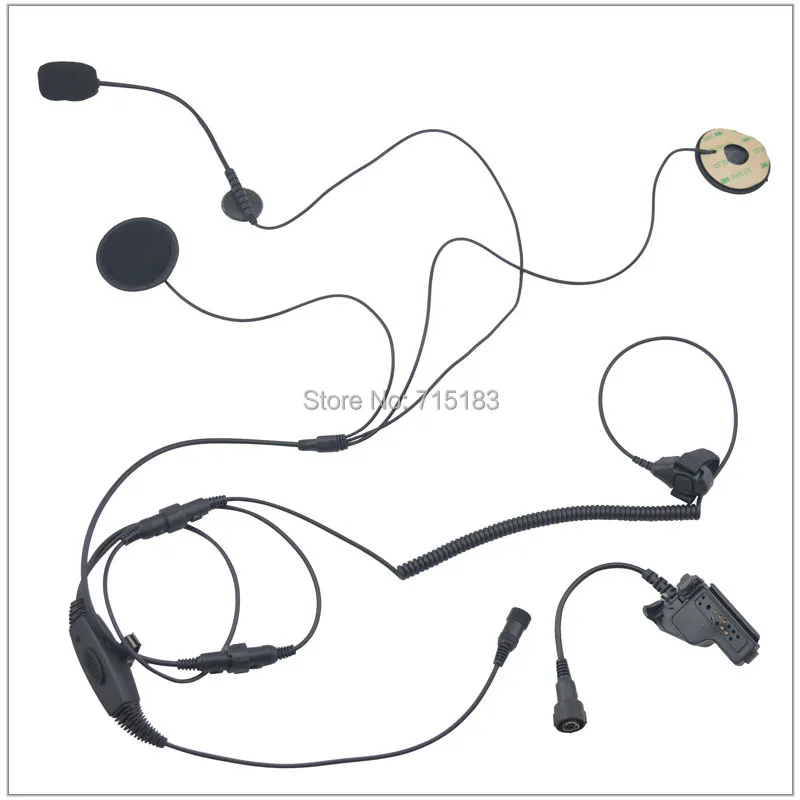 Мотоциклетный шлем(открытый шлем) гарнитура с пальцем PTT+ мини-разъем din 44-HT для Motorola HT1000 XTS3000 MTS2000 MTX8000