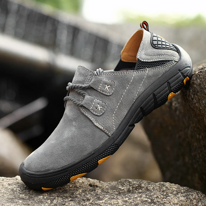 

Spring Comfort Genuine Leather Casual Shoes Men Loafers Suede Men Autumn Shoes Breathable Outdoor Training Shoes Walking Zapatos