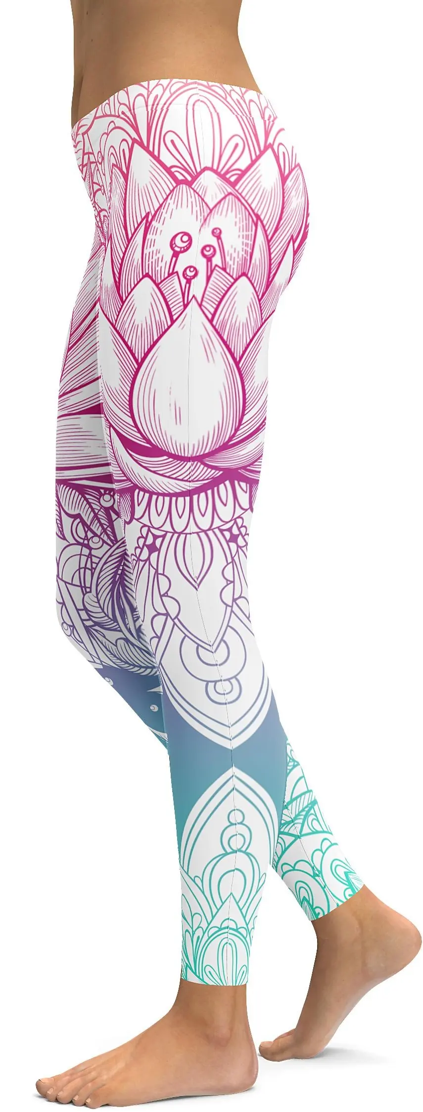 Pink Lotus mandala leggings (3)