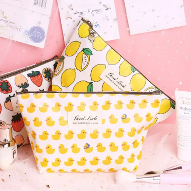 

Cute Cartoon Animal Canvas Cosmetic Bag Women Portable Simple Travel Toiletry Wash Make Up Storage Bags Organizer Makeup Case