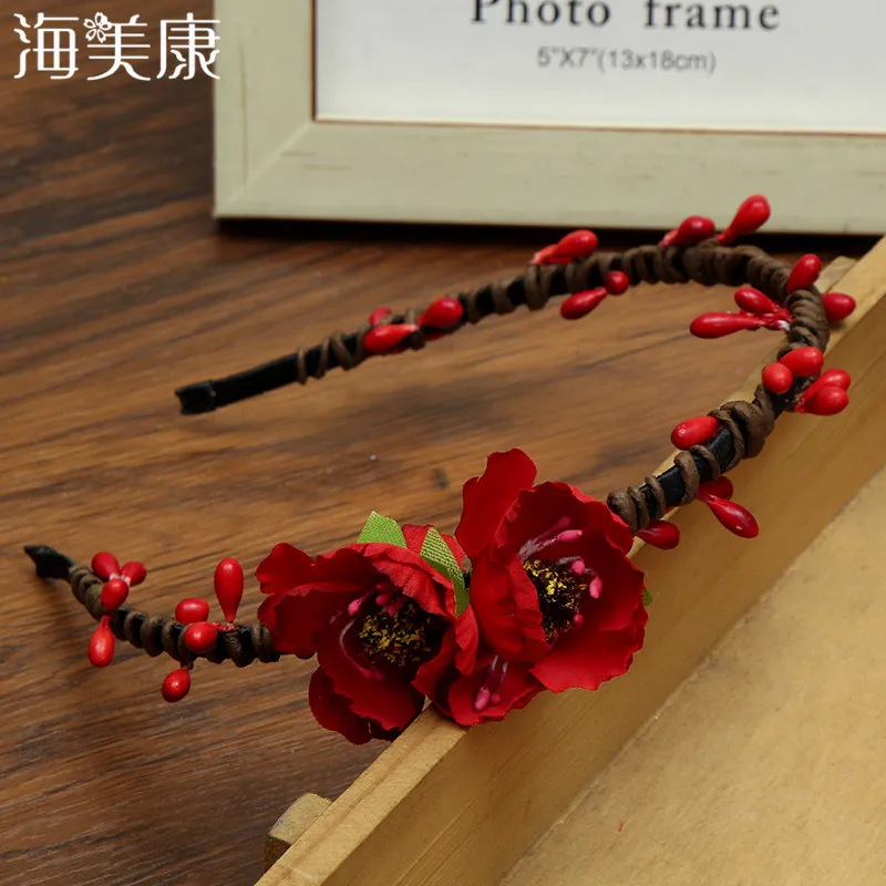 

Haimeikang 2019 New Girls Beauty Headband Flower Sweet Hair Accessories Women Garland Wreath Artificial Floral Hair Bands