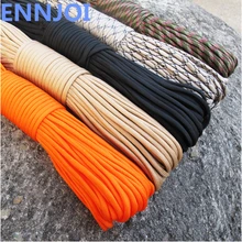 100 футов черный аксессуары тросы парашютный шнур для кемпинга, веревка для палатки и упаковка Паракорд 9 жила кабеля полиэстер