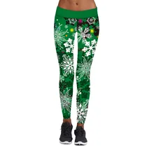 Новое поступление S до XL, рождественские леггинсы для фитнеса, леггинсы для тренировок, зеленые, красные, с высокой талией, 3D эластичные штаны, наряд, 6 узоров