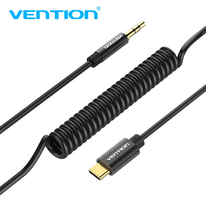 Vention USB Type C to Aux 3.5mm Audio Cable USB-C Type-C Headset Speaker Flexible spring AUX For Xiaomi 6 Letv 2 Nexus |
