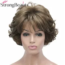 StrongBeauty Short Curly Synthetic Wigs Heat Resistant Full Capless Hair Women Wig цена StrongBeauty Short Curly Synthetic Wigs Heat Resistant Full Capless Hair Women Wig цены онлайн