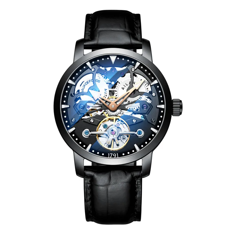 Швейцарские автоматические часы для мужчин AILANG Скелет Механические Мужские часы модный бренд Сапфир Relogio Masculino водонепроницаемые