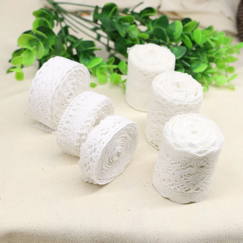 

5yard white 100% cotton lace Fabric furnishing warp knitting for cloth or bag Trim laces DIY Scrapbooking