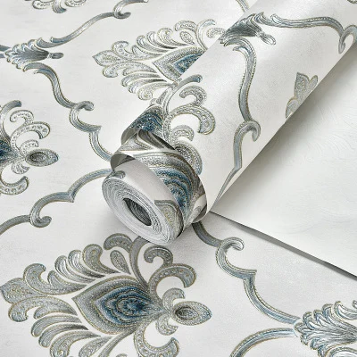 Carta Da Parati European Floral Wall Papers Home Decor Damask Wall Paper Roll For Living Room Bedroom Walls Mural Contact Paper Wallpapers Aliexpress