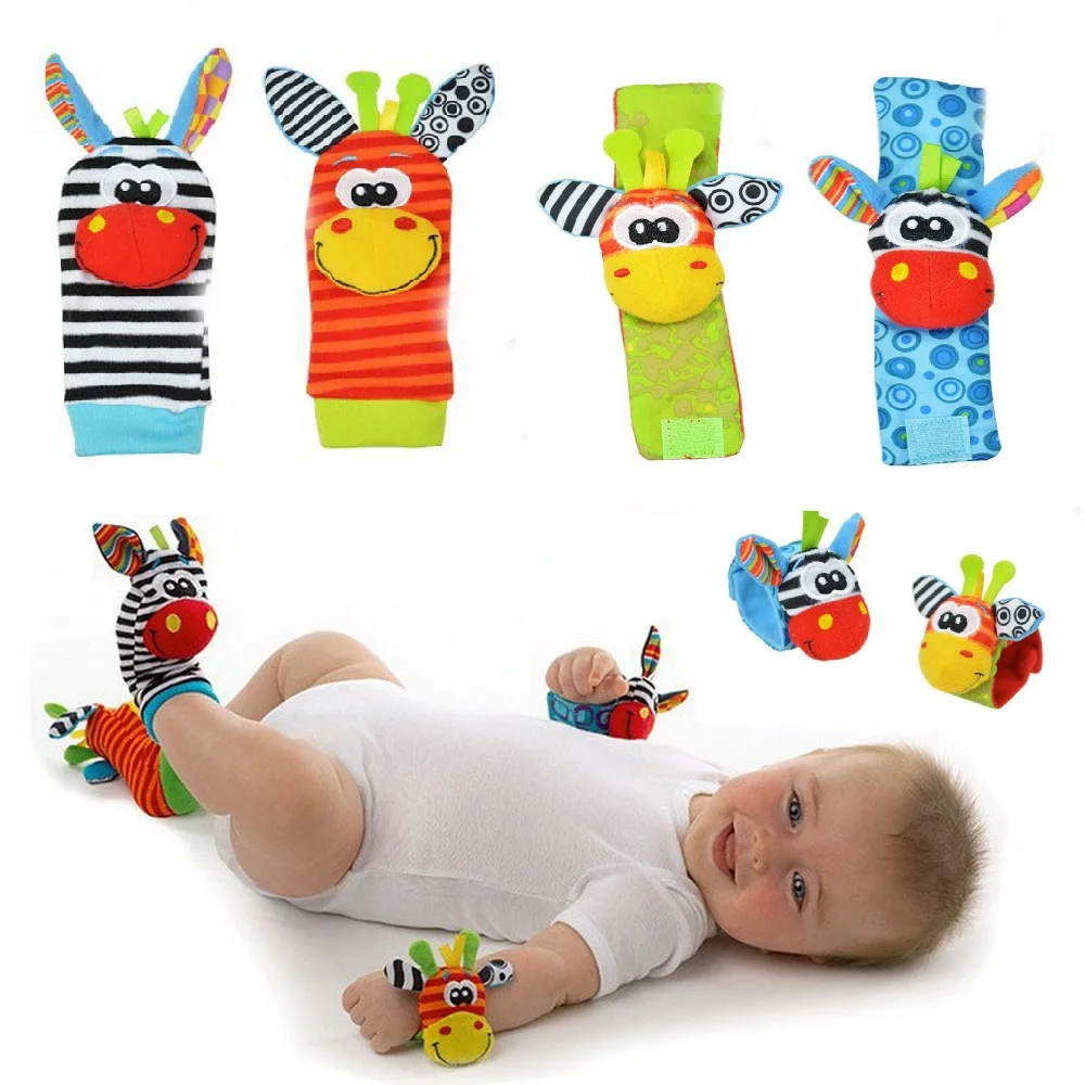 Cartoon Baby Toys 0 12 Months Soft Animal Baby Rattles Children Infant Newborn Plush Sock Baby