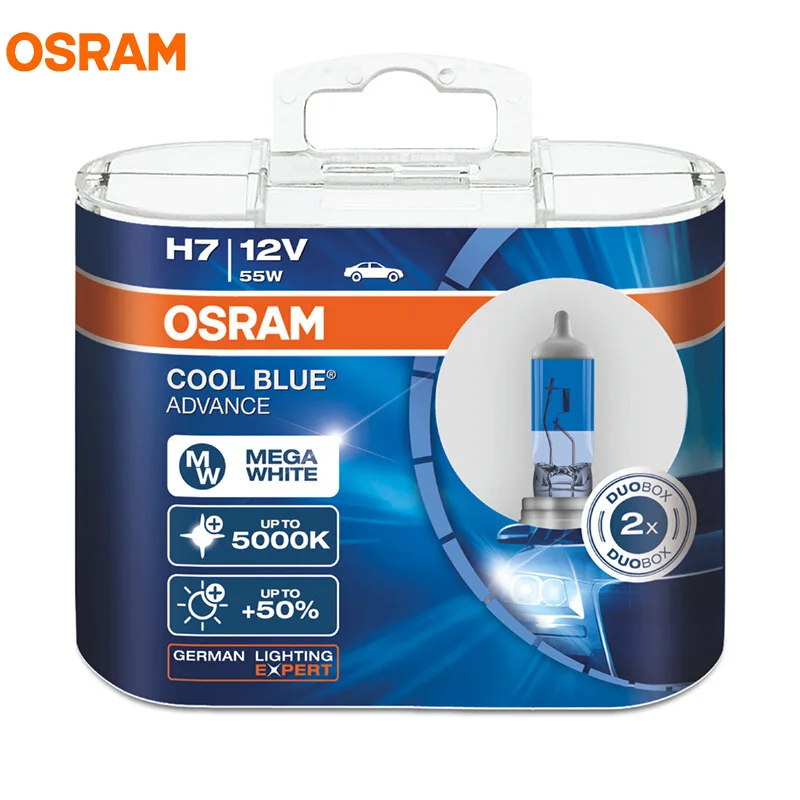 OSRAM H7 12 В 55 Вт 5000 К 62210CBA PX26d холодный синий ADVANCE ксенон галогеновой лампой фары